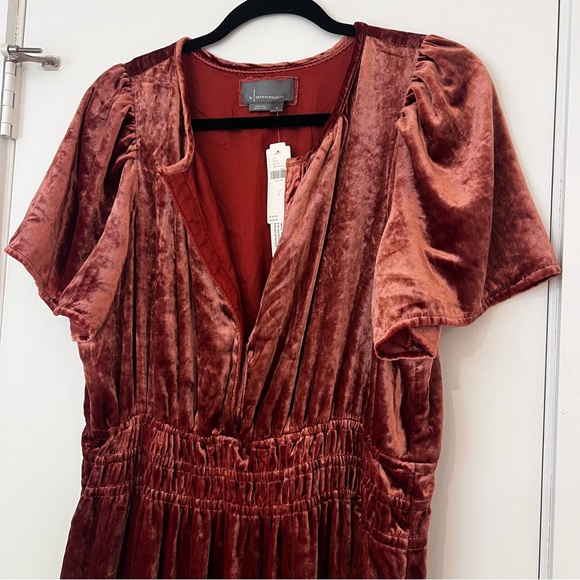 NEW Anthropologie The Somerset Maxi Dress: Velvet Edition Red - Picture 6 of 10